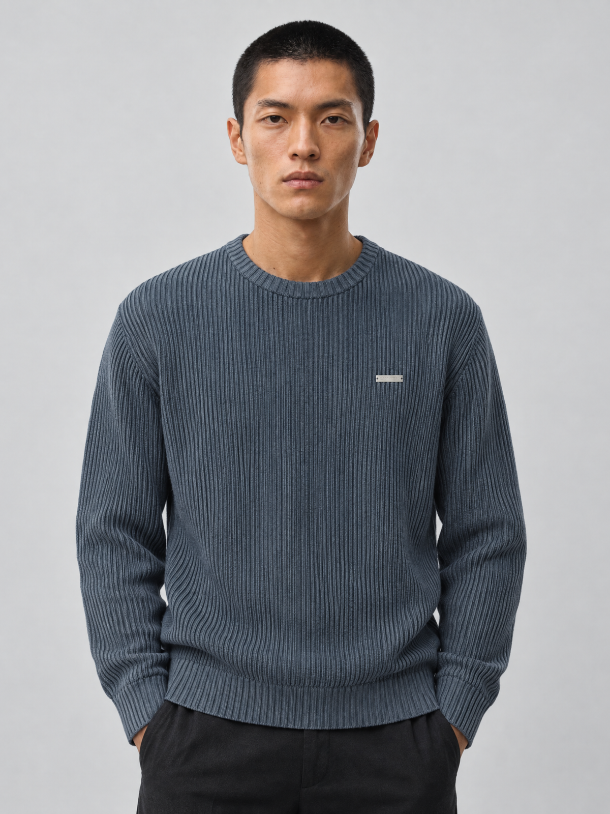 Lowkey® Heavyweight Knit Sweater (Rauchblau)