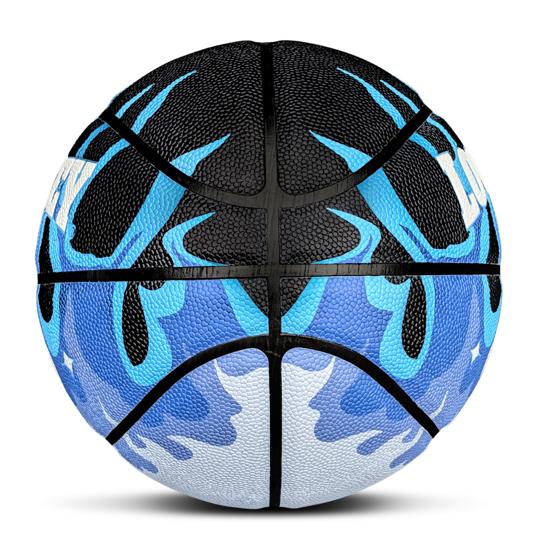 Lowkey® Blue Flame Basketball Indoor & Outdoor Größe 7 | Blaue Flammen Design