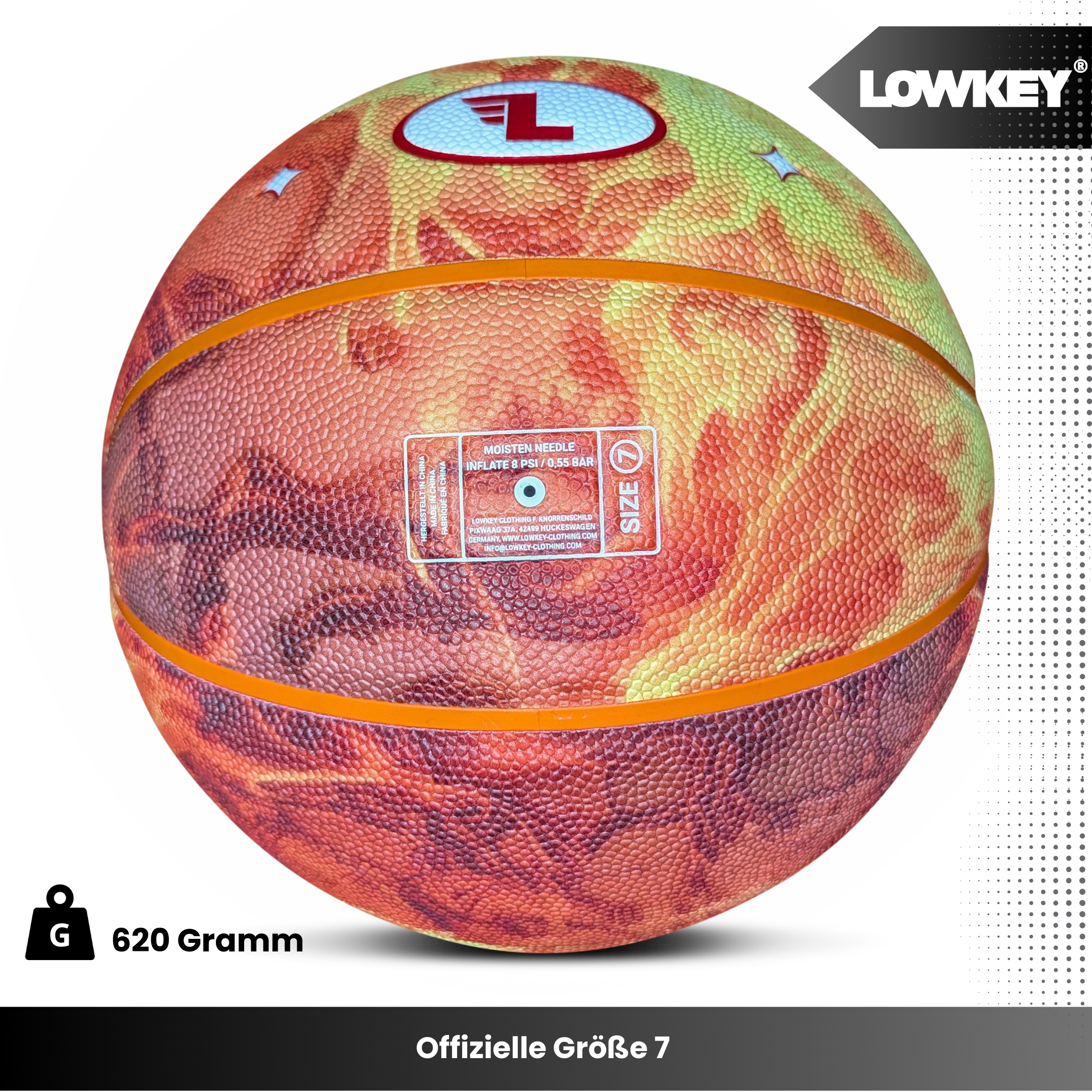 Lowkey® Fireball Basketball Indoor & Outdoor Größe 7 | Feuerball Design
