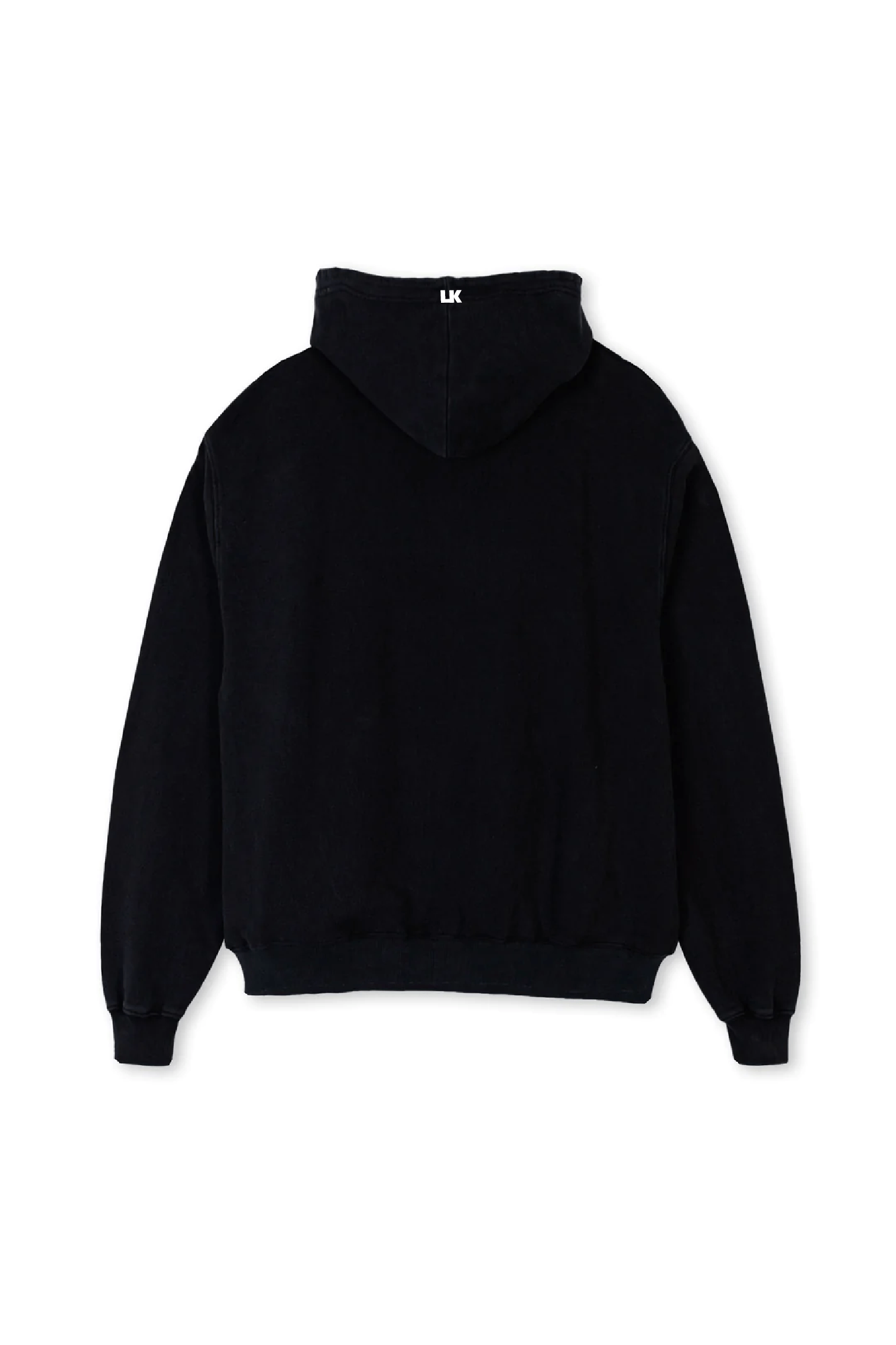 Lowkey® Heavy Oversized Basic Logo Zip Hoodie Schwarz – Rückseite