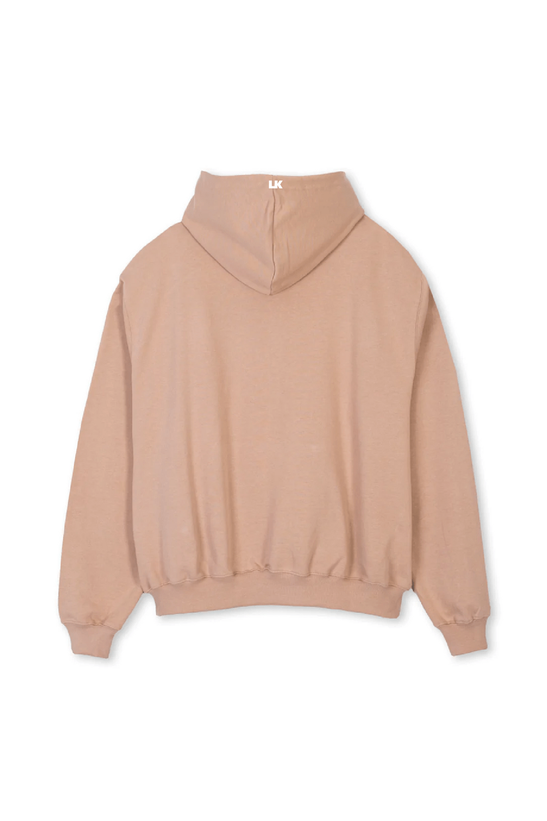Lowkey® Heavy Oversized Basic Logo Hoodie Croissant – Rückseite