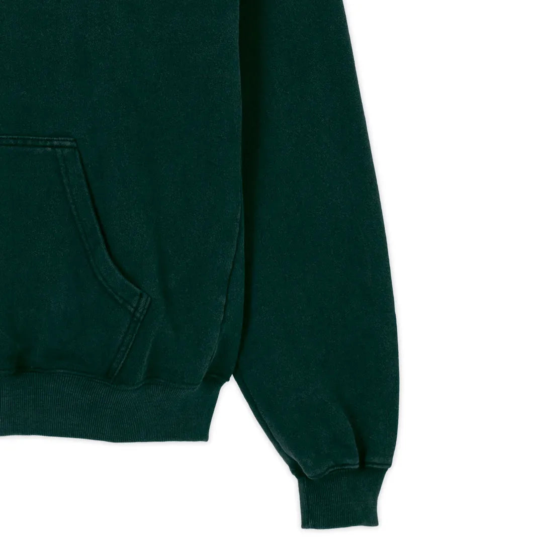 Lowkey® Heavy Oversized Basic Logo Hoodie Dunkelgrün