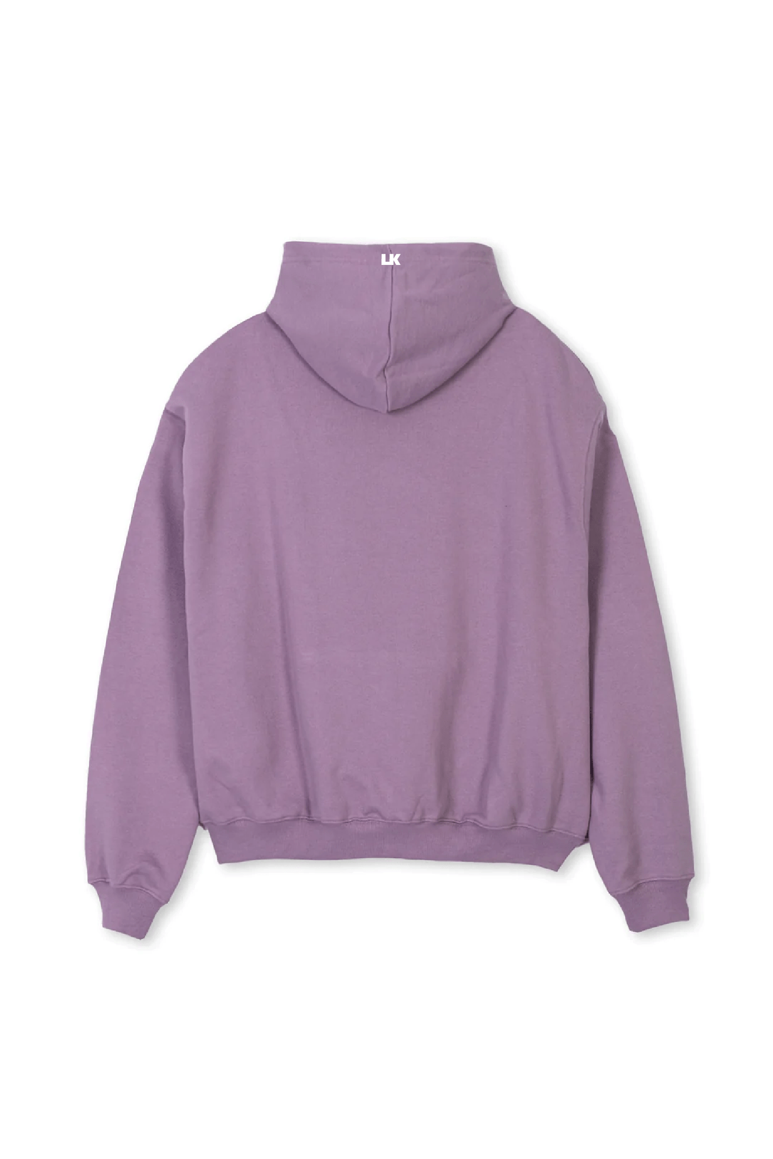Lowkey® Heavy Oversized Basic Logo Hoodie Lila – Rückseite