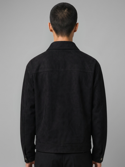 Lowkey® Kunstlederjacke Wildleder Optik (Schwarz)