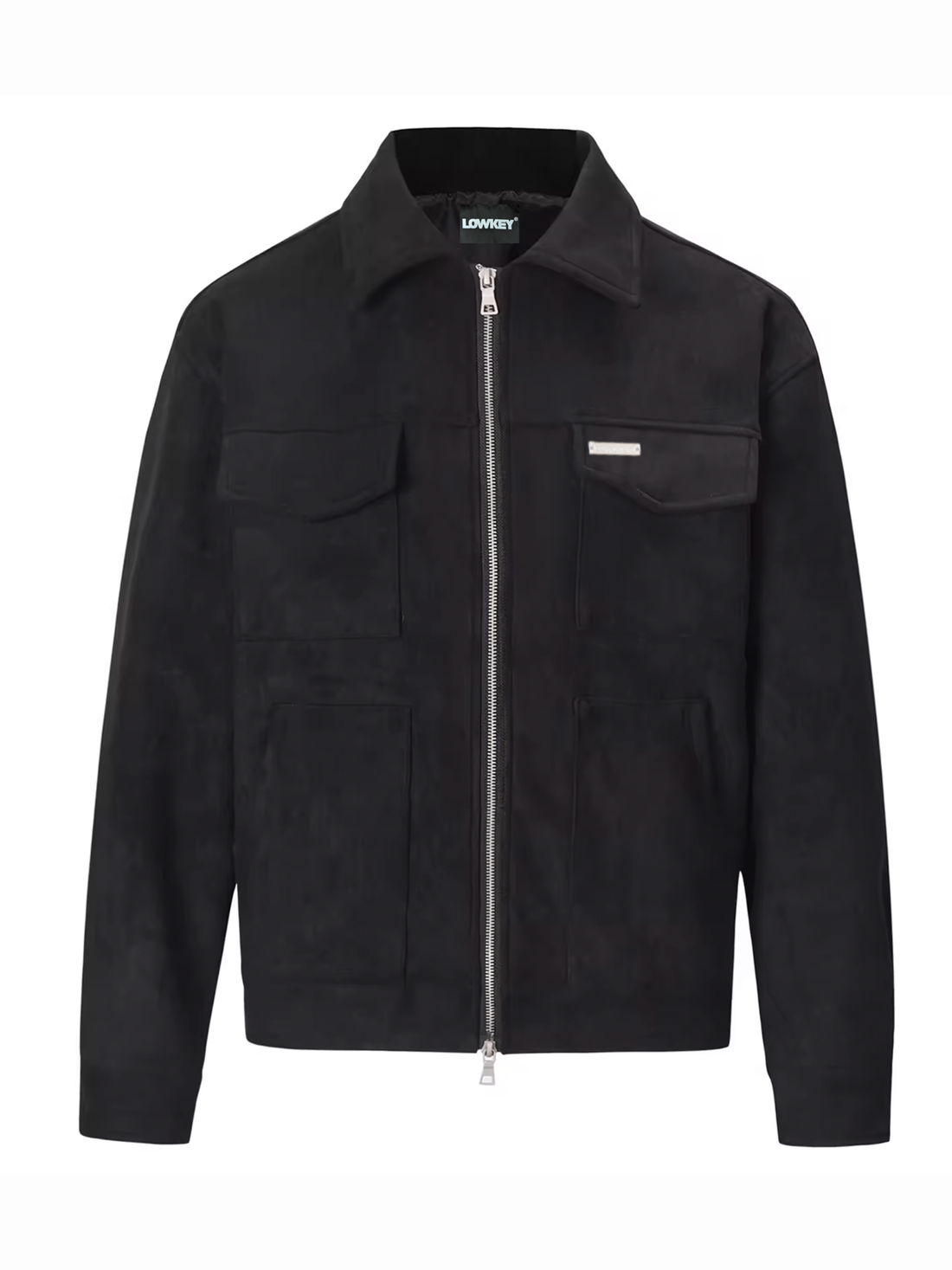 Lowkey® Kunstlederjacke Wildleder Optik (Schwarz)