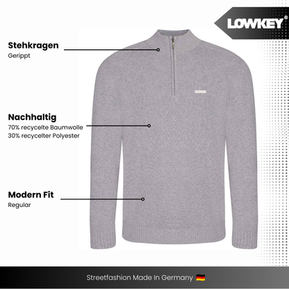 Lowkey® 1/4 Zip Sweater (Grey)