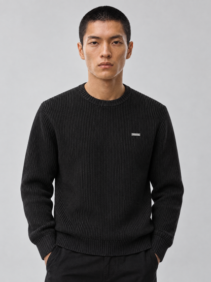 Lowkey® Heavyweight Knit Sweater (Schwarz)
