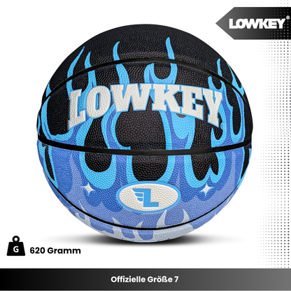 Lowkey® Blue Flame Basketball Indoor &amp; Outdoor Größe 7 | Blaue Flammen Design