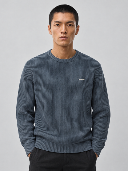 Lowkey® Heavyweight Knit Sweater (Rauchblau)