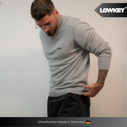 Lowkey® 1/4 Zip Sweater (Grey)