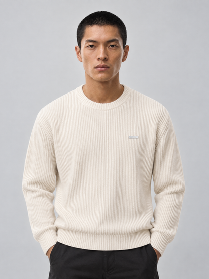 Lowkey® Heavyweight Knit Sweater (Creme)