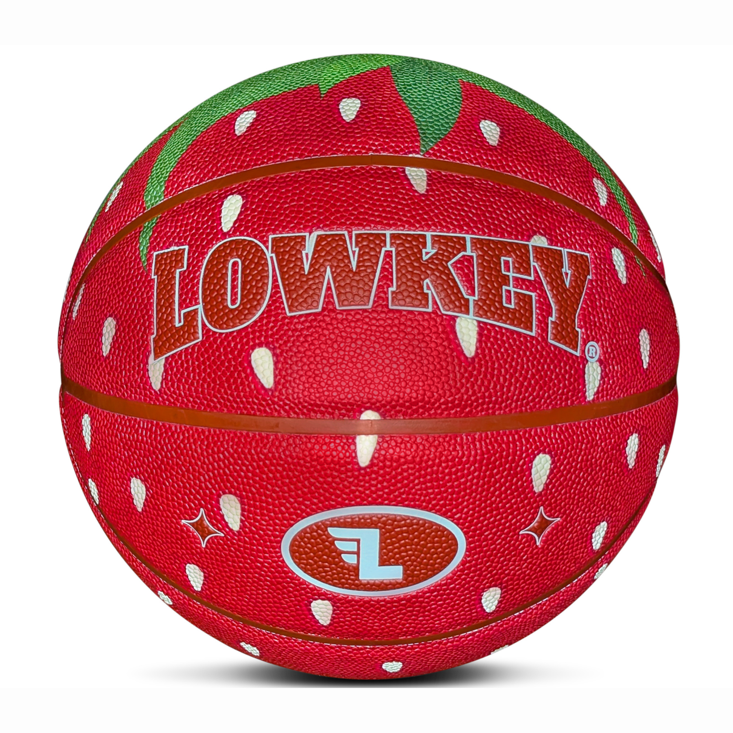 Lowkey® Strawberry Basketball Indoor &amp; Outdoor Größe 7 | Erdbeer Design