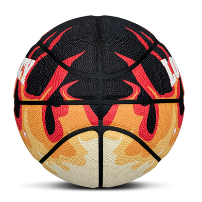 Lowkey® Red Flame Basketball Indoor &amp; Outdoor Größe 7 | Rote Flammen Design