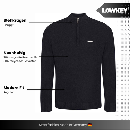 Lowkey® 1/4 Zip Sweater (Black)