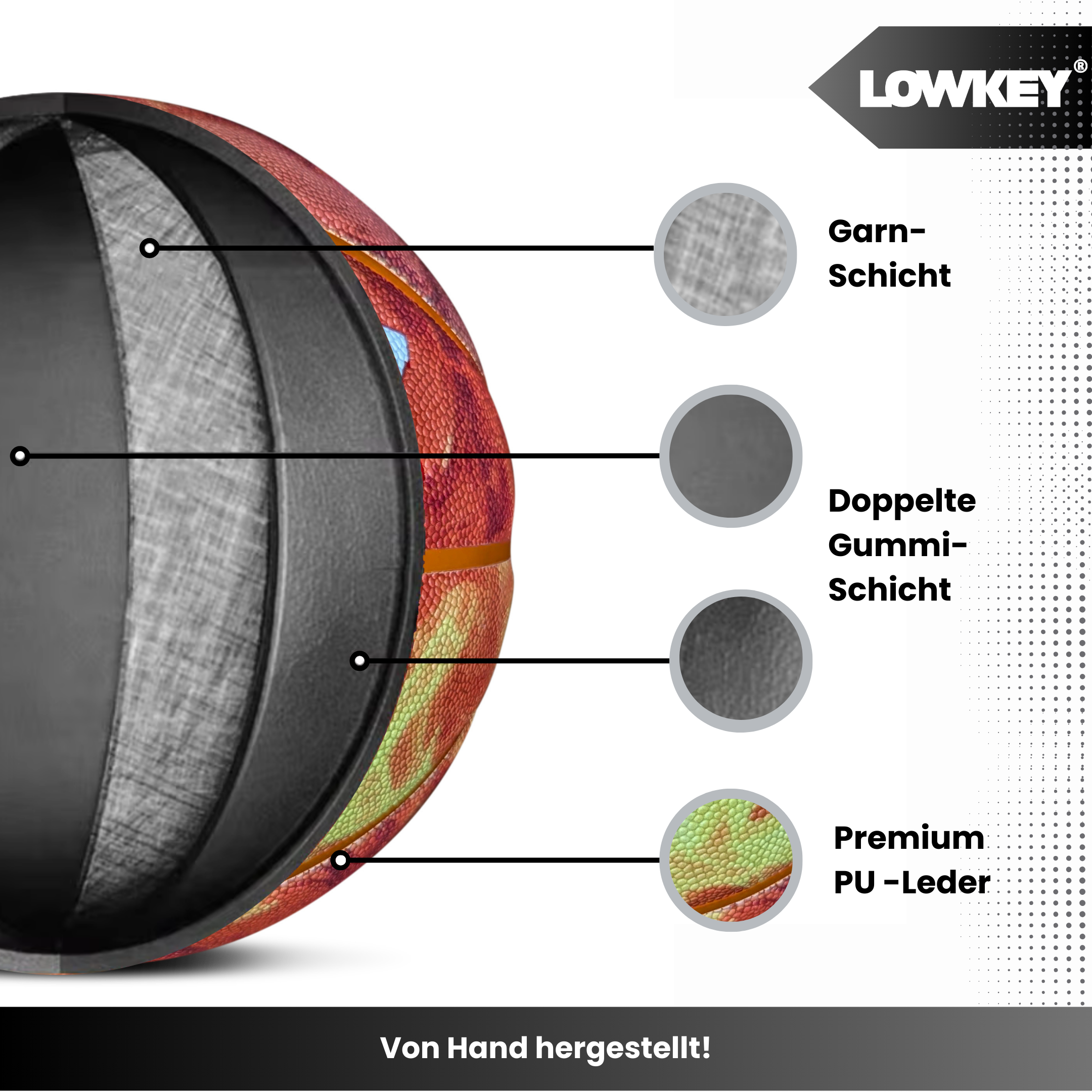 Lowkey® Fireball Basketball Indoor &amp; Outdoor Größe 7 | Feuerball Design