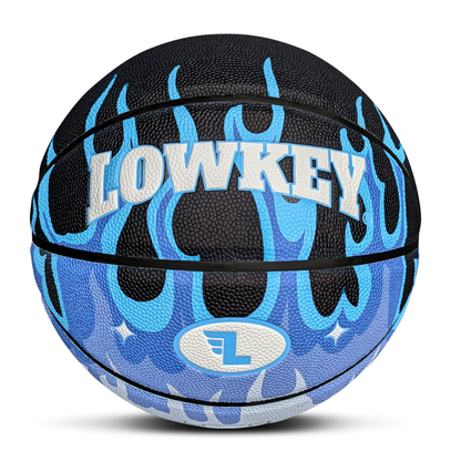 Lowkey® Blue Flame Basketball Indoor &amp; Outdoor Größe 7 | Blaue Flammen Design