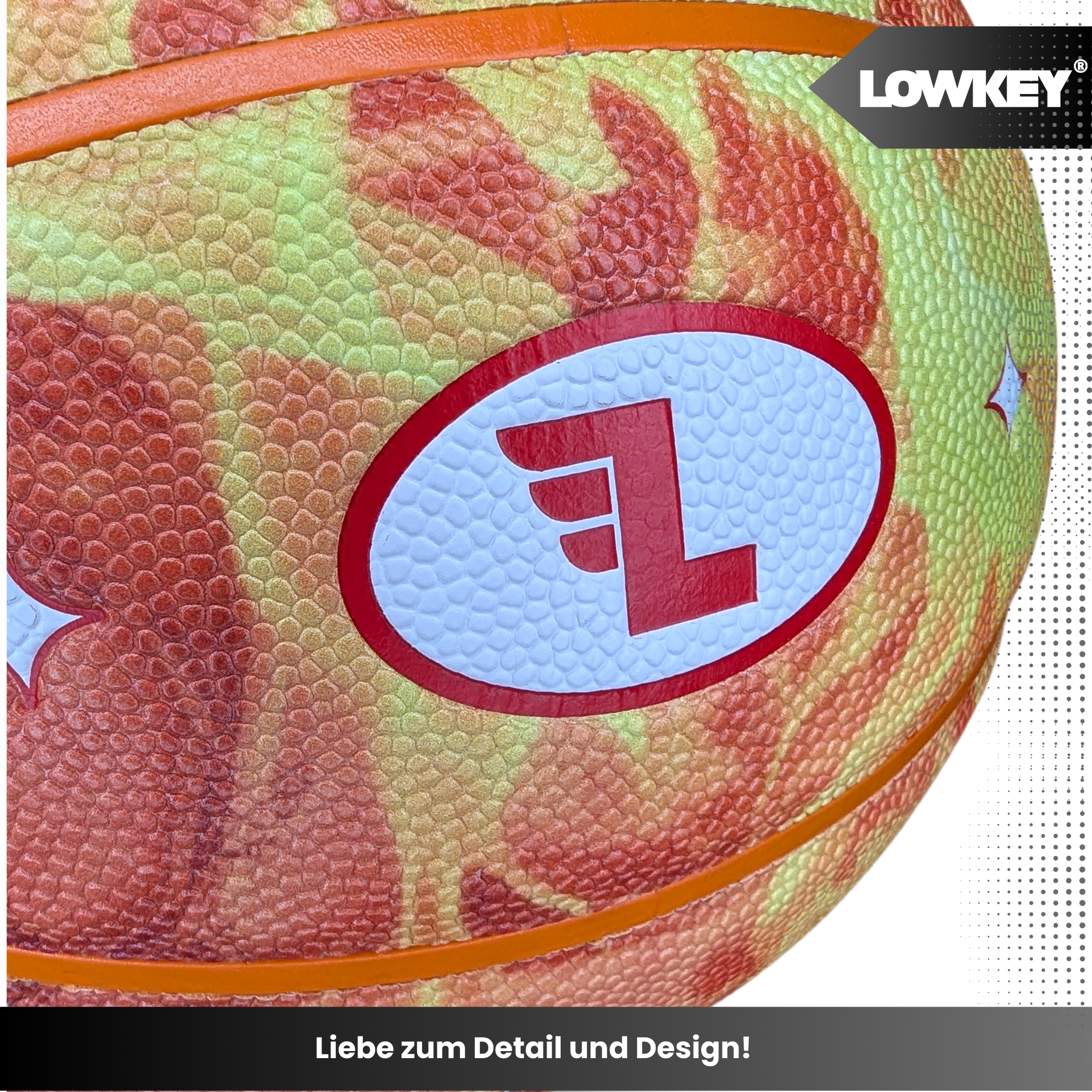 Lowkey® Fireball Basketball Indoor &amp; Outdoor Größe 7 | Feuerball Design