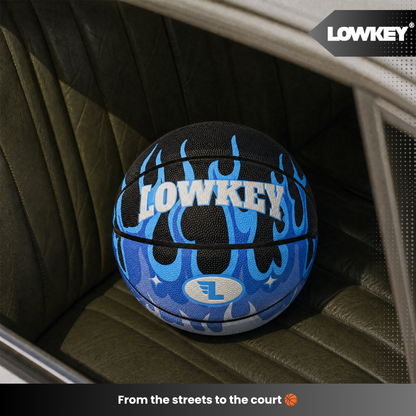 Lowkey® Blue Flame Basketball Indoor &amp; Outdoor Größe 7 | Blaue Flammen Design