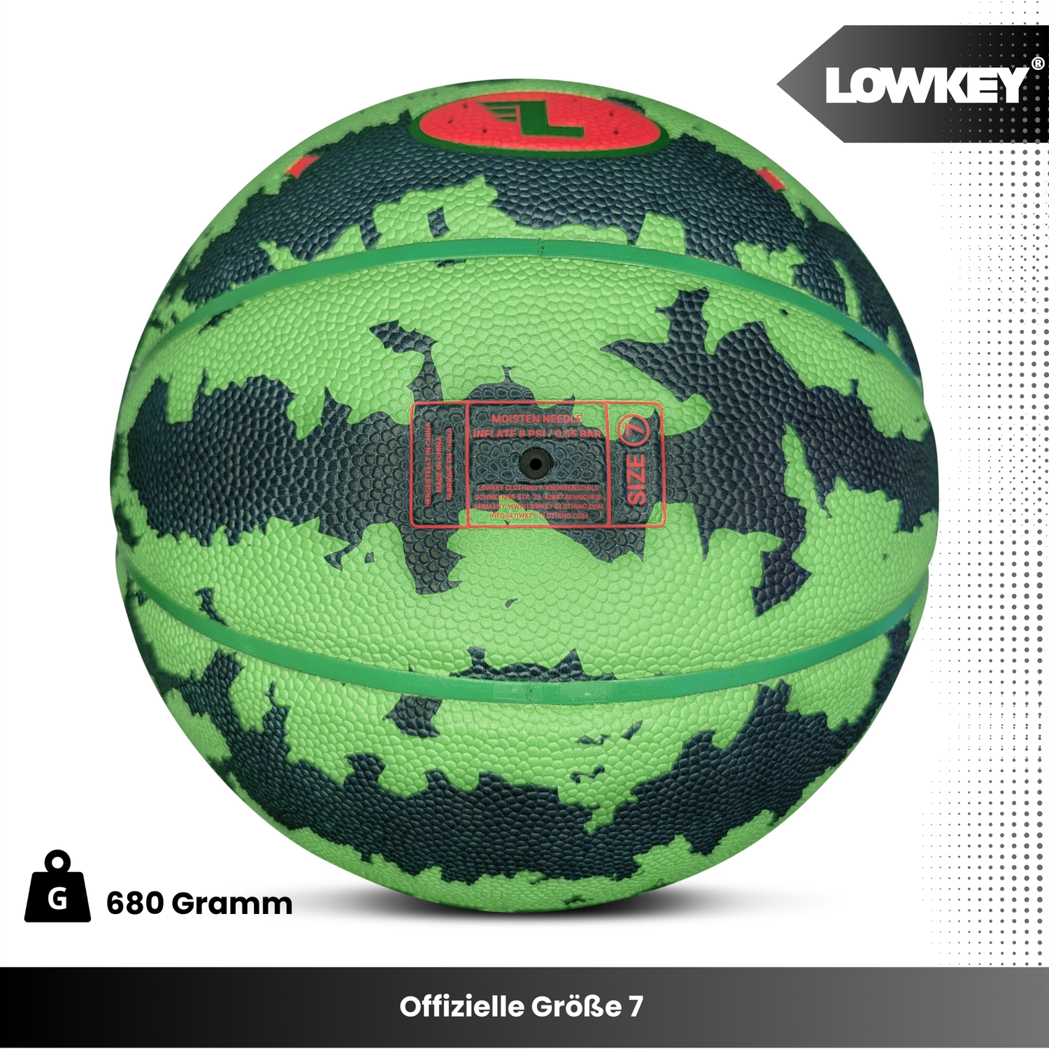 Lowkey® Melon Basketball Indoor &amp; Outdoor Größe 7 | Melonen Design