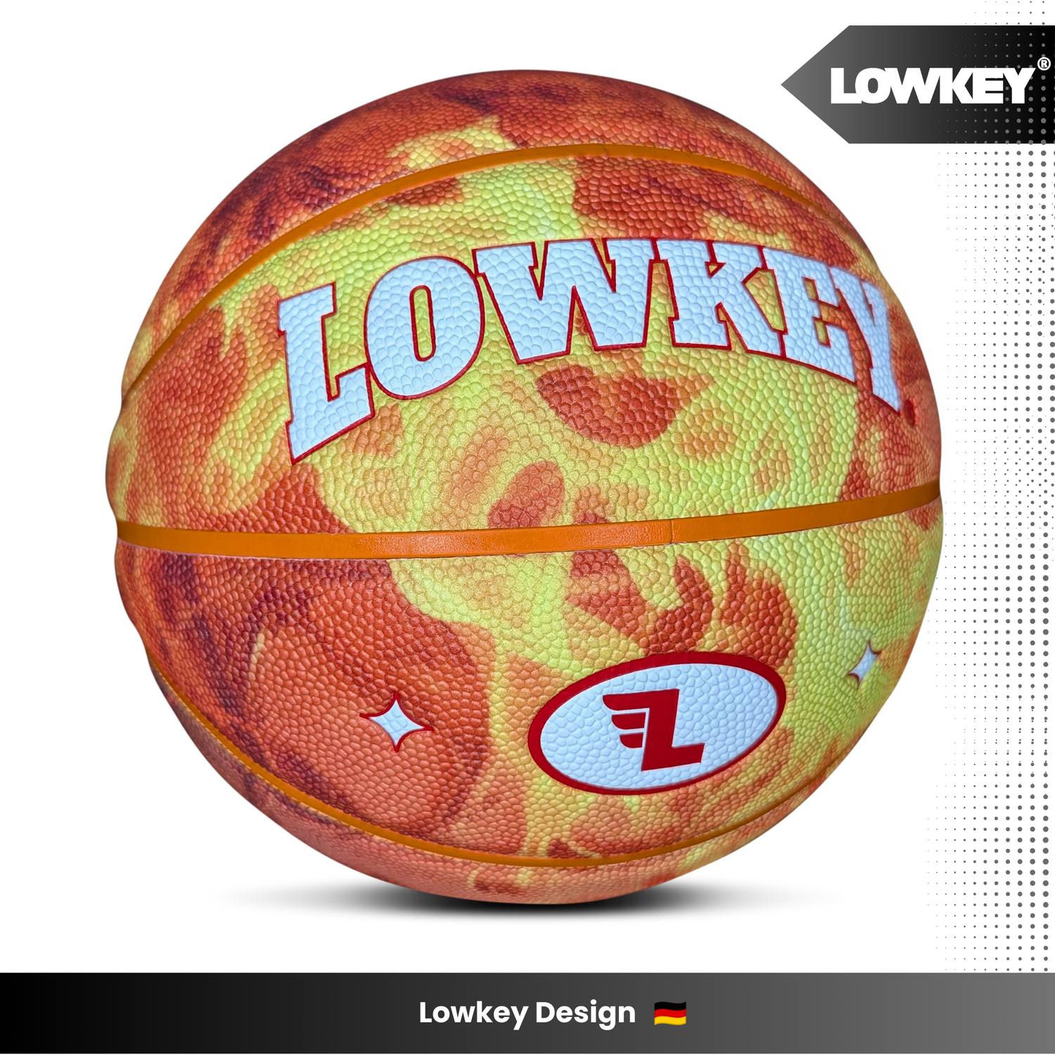 Lowkey® Fireball Basketball Indoor &amp; Outdoor Größe 7 | Feuerball Design