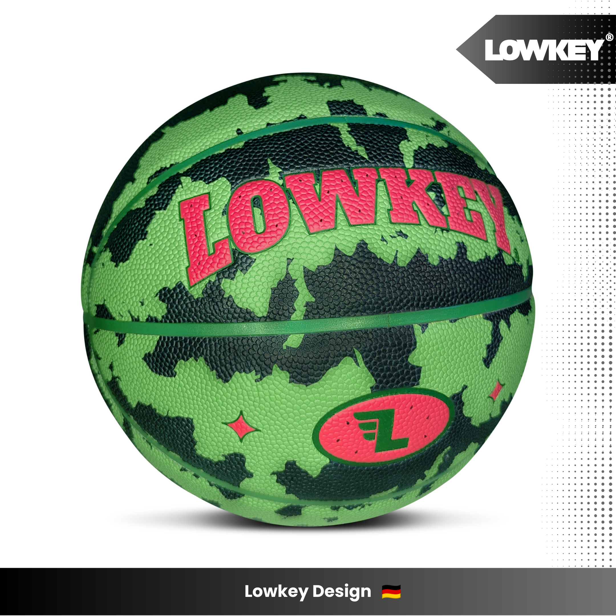Lowkey® Melon Basketball Indoor &amp; Outdoor Größe 7 | Melonen Design