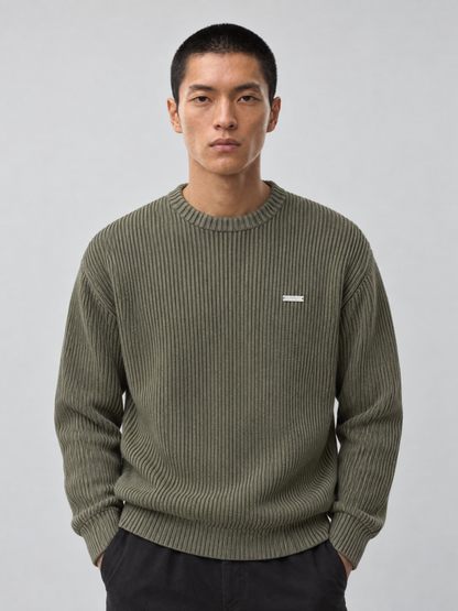 Lowkey® Heavyweight Knit Sweater (Olive)