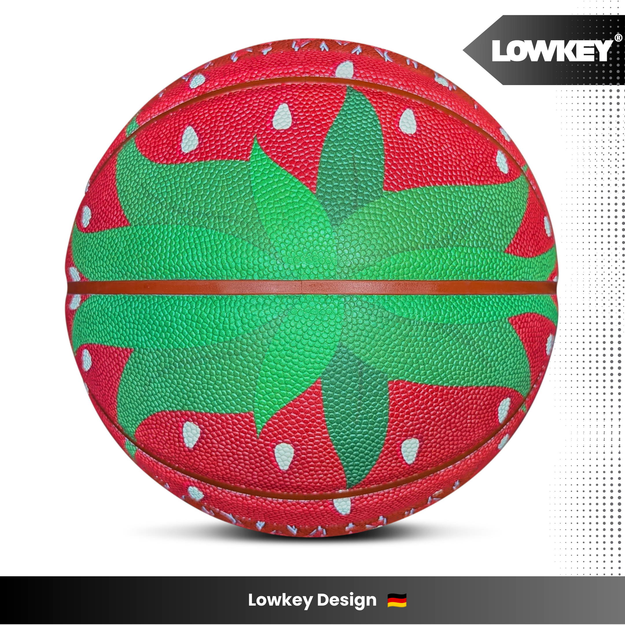 Lowkey® Strawberry Basketball Indoor &amp; Outdoor Größe 7 | Erdbeer Design
