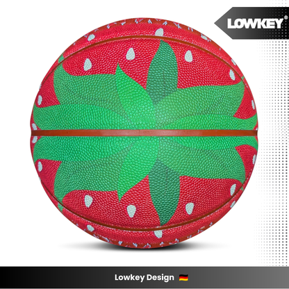 Lowkey® Strawberry Basketball Indoor &amp; Outdoor Größe 7 | Erdbeer Design