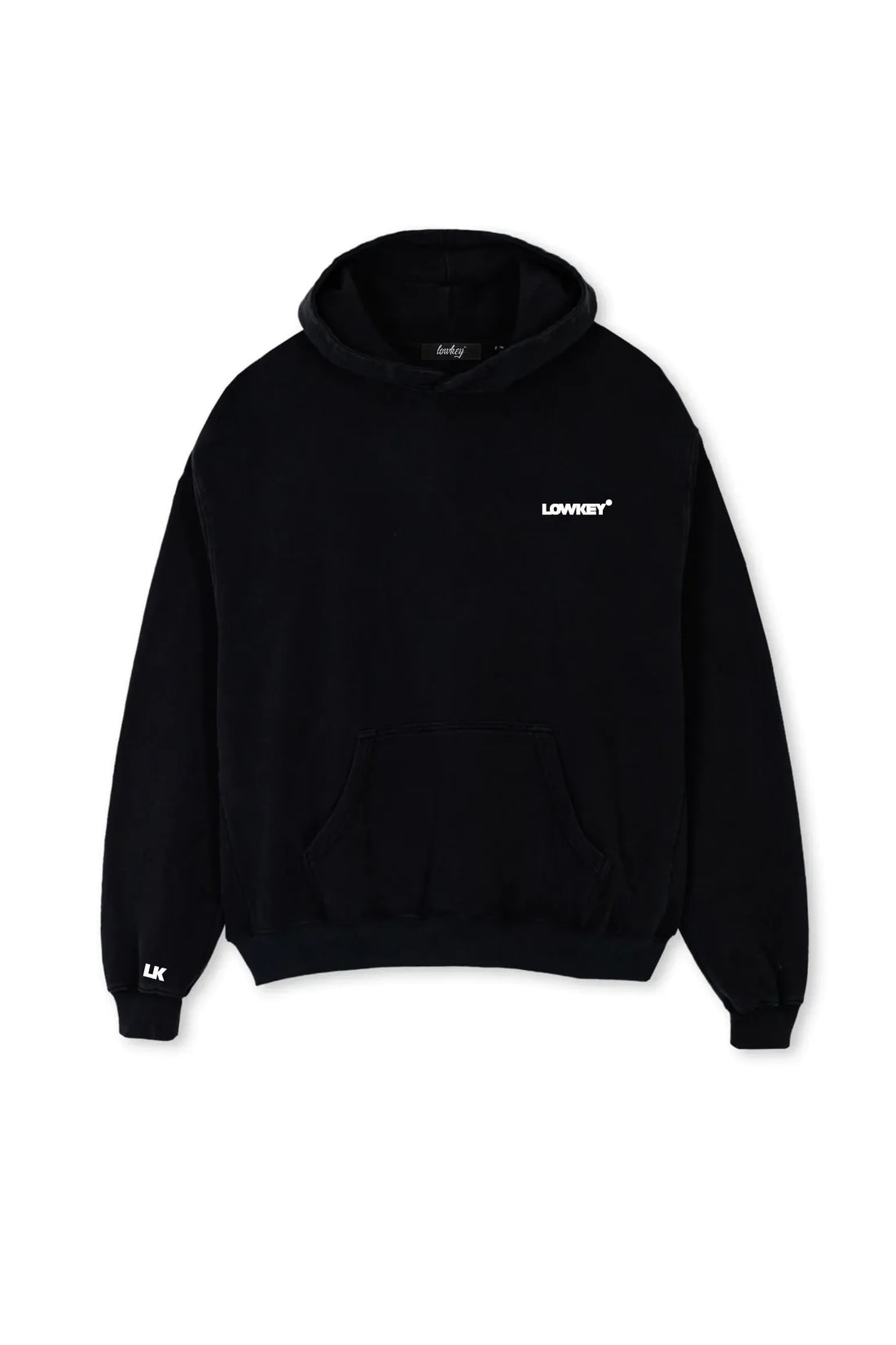 Lowkey® Heavy Oversized Basic Logo Hoodie Schwarz