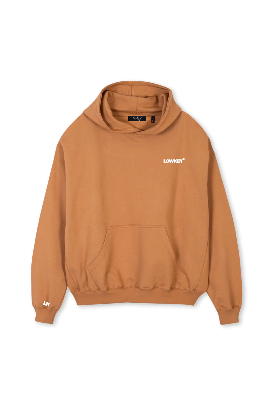 Lowkey® Heavy Oversized Basic Logo Hoodie Karamell