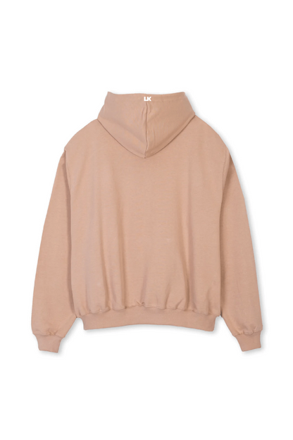 Lowkey® Heavy Oversized Basic Logo Hoodie Croissant – Rückseite