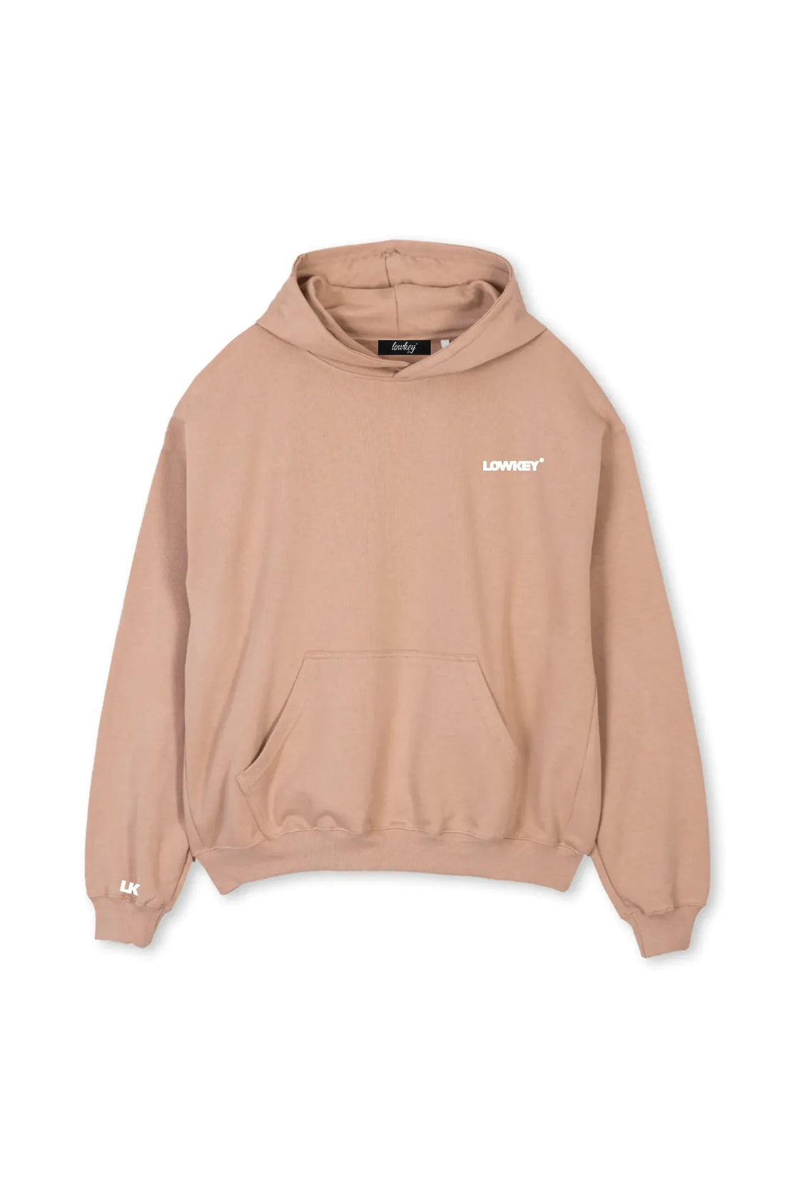Lowkey® Heavy Oversized Basic Logo Hoodie Croissant