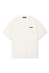 Lowkey® Heavy Oversized Plain Tee Vintage White – Vorderansicht mit LOWKEY-Print auf der Brust