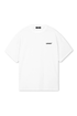 Lowkey® Heavy Oversized Plain Tee Weiß – Vorderansicht mit LOWKEY-Print auf der Brust