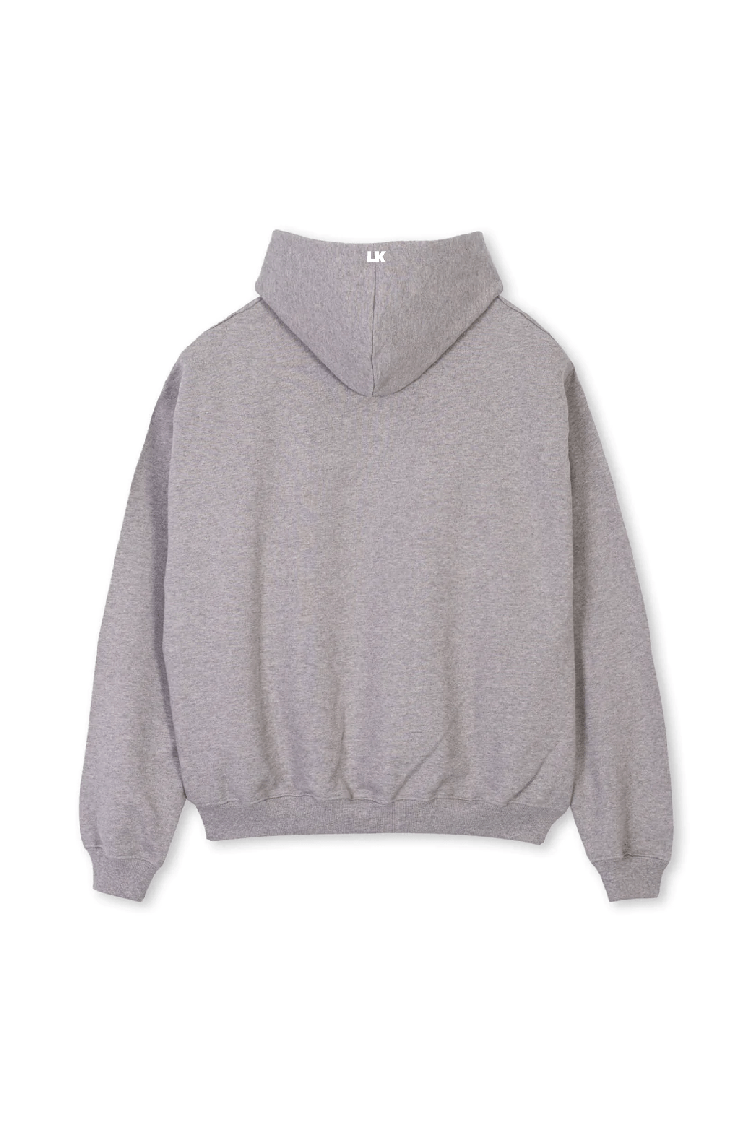 Lowkey® Heavy Oversized Basic Logo Hoodie Grau – Rückseite