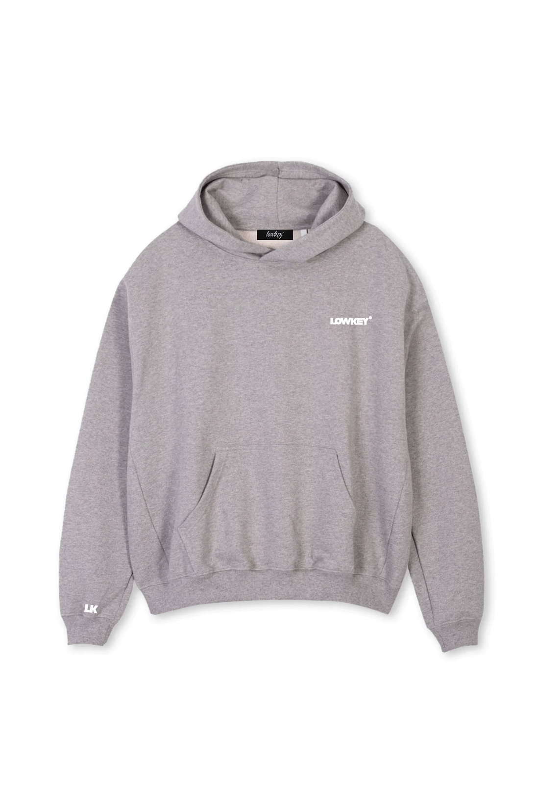Lowkey® Heavy Oversized Basic Logo Hoodie Grau