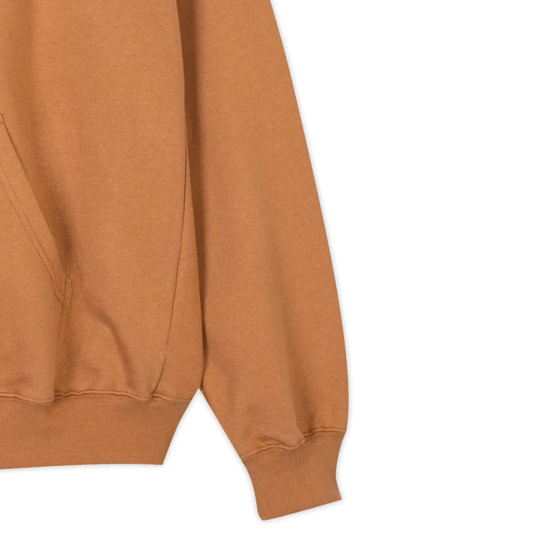 Lowkey® Heavy Oversized Basic Logo Hoodie Karamell