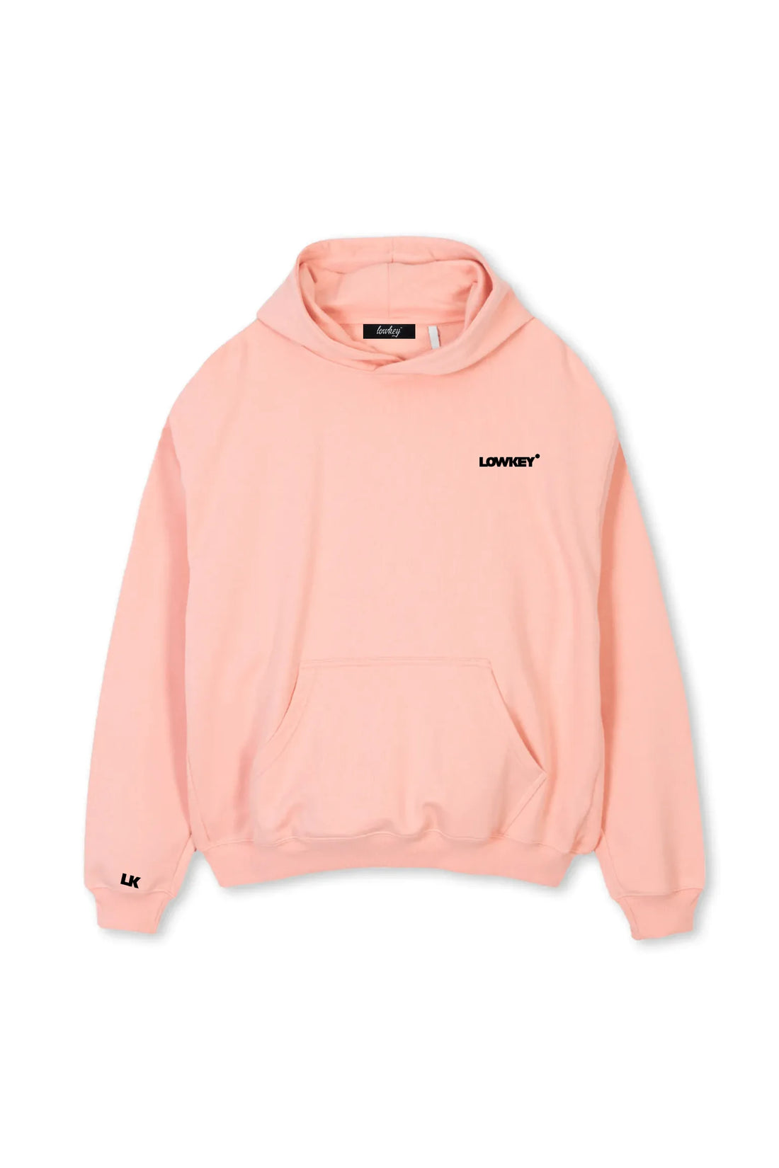 Lowkey® Heavy Oversized Basic Logo Hoodie Rose