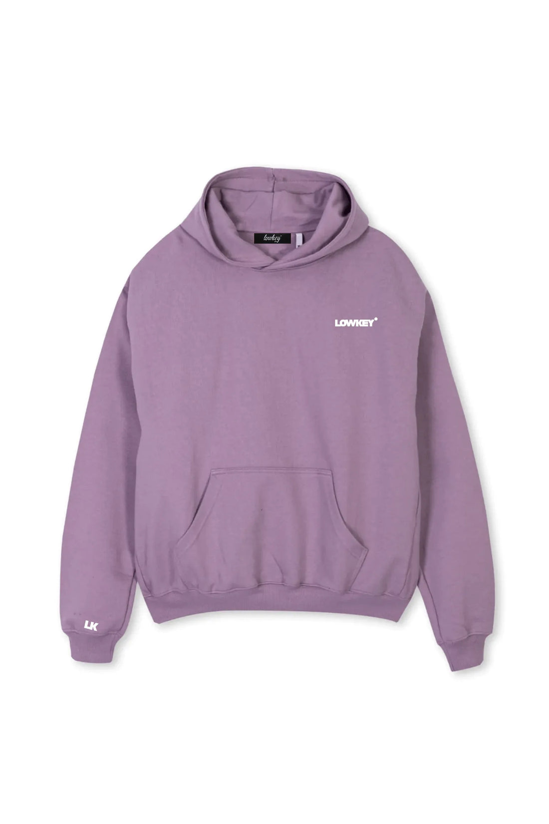 Lowkey® Heavy Oversized Basic Logo Hoodie Lila