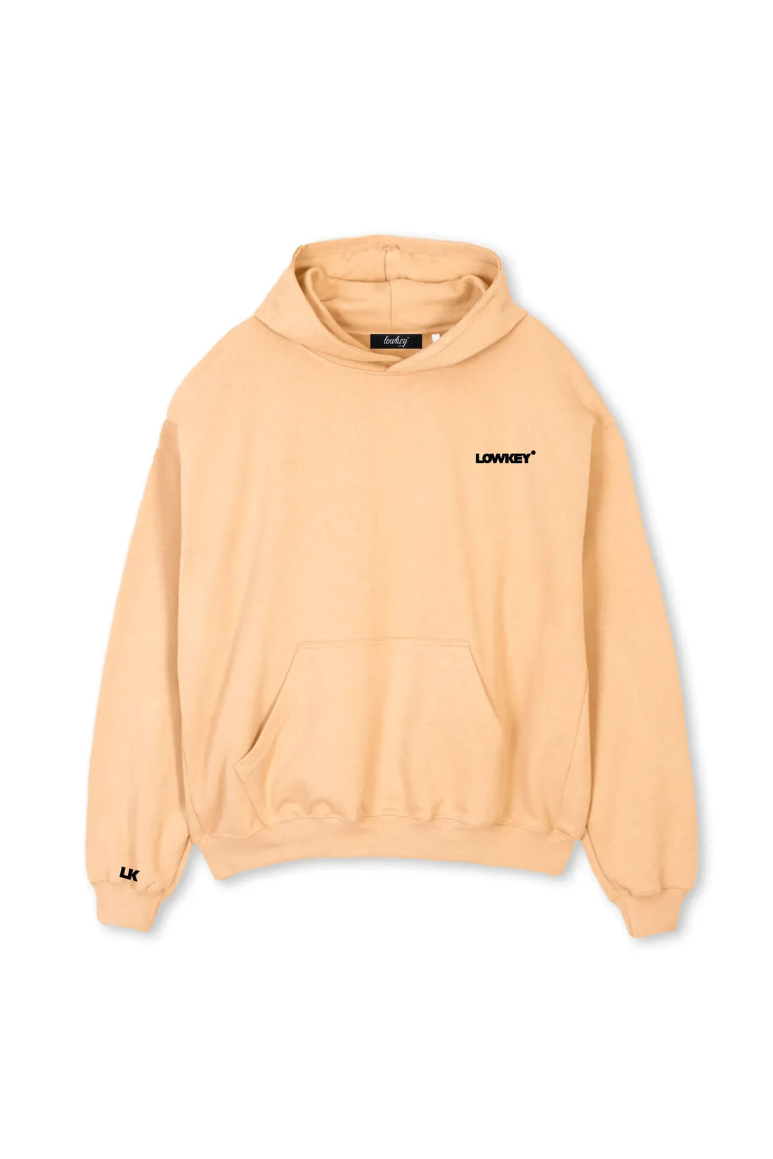 Lowkey® Heavy Oversized Basic Logo Hoodie Sand