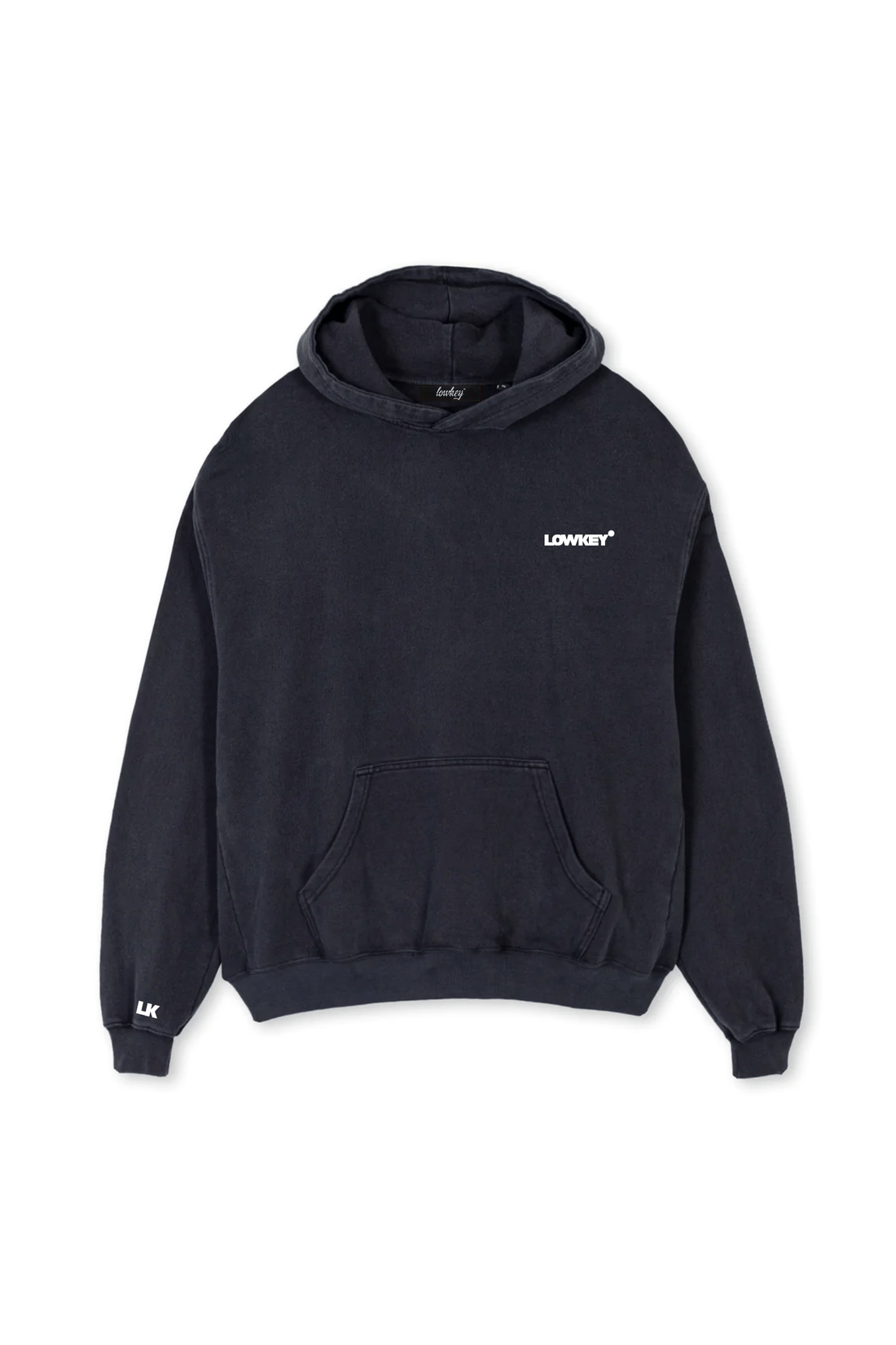Lowkey® Heavy Oversized Basic Logo Hoodie Stonewashed