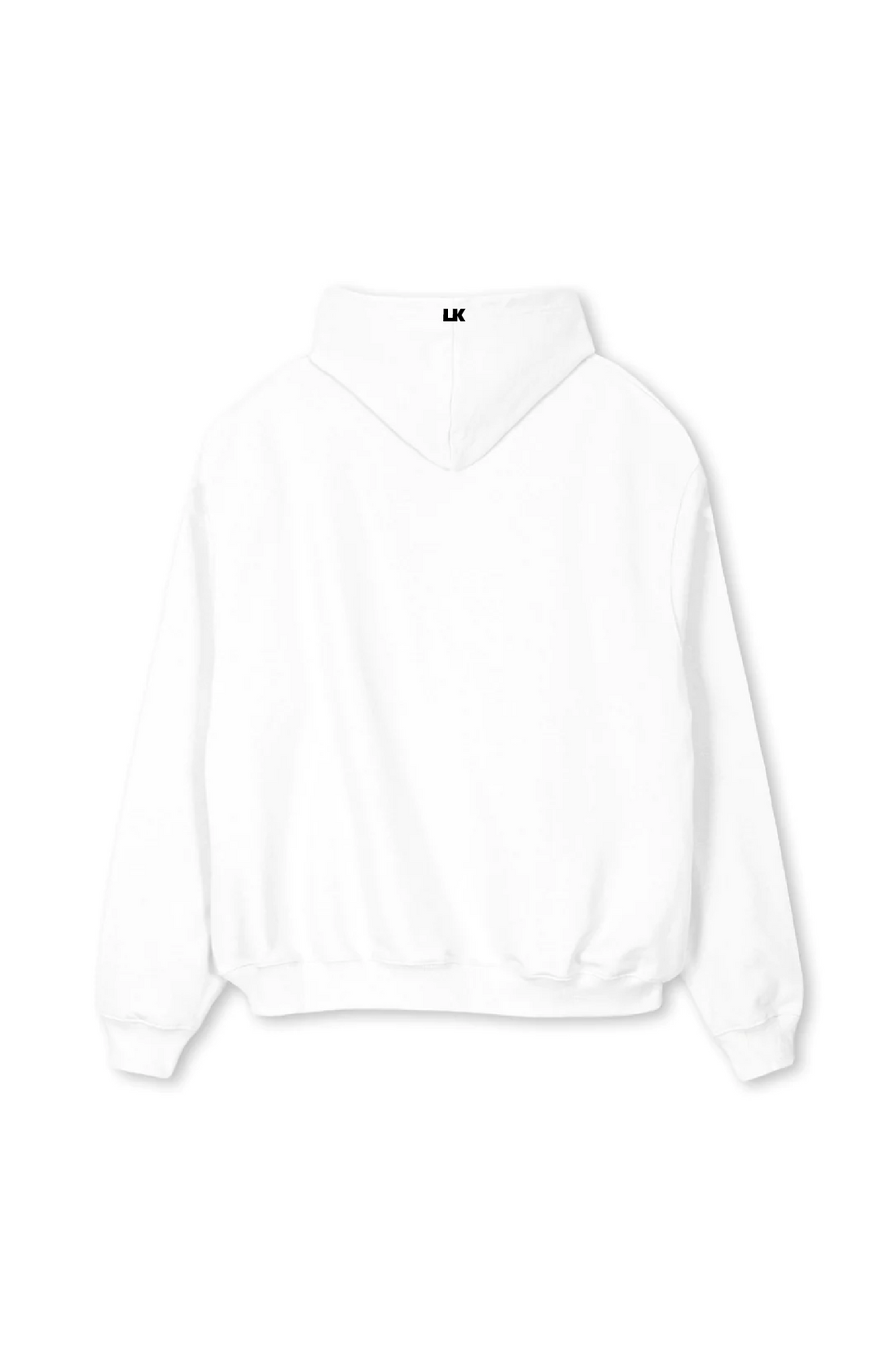 Lowkey® Heavy Oversized Basic Logo Hoodie Weiß – Rückseite