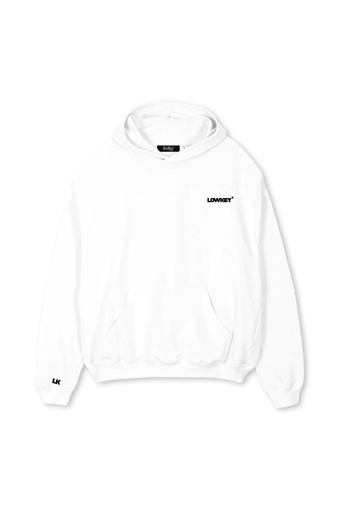Lowkey® Heavy Oversized Basic Logo Hoodie Weiß