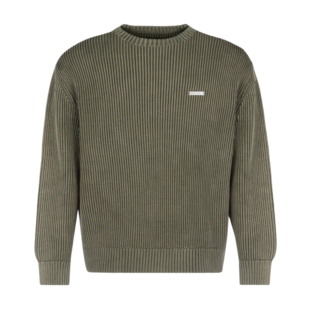 Lowkey® Heavyweight Knit Sweater Olive – Sweater