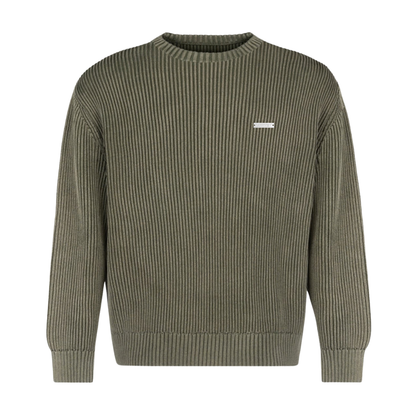 Lowkey® Heavyweight Knit Sweater Olive – Sweater