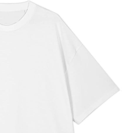 Lowkey® Heavy Oversized Plain Tee Weiß – Detailansicht Schulter und Ärmel im Oversized Fit