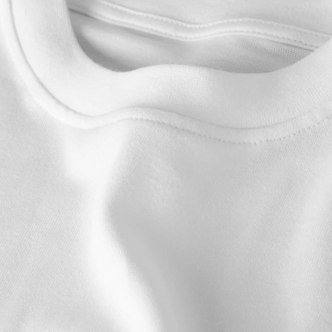 Lowkey® Heavy Oversized Plain Tee Weiß – Nahaufnahme des Stoffs aus 100% Bio-Baumwolle